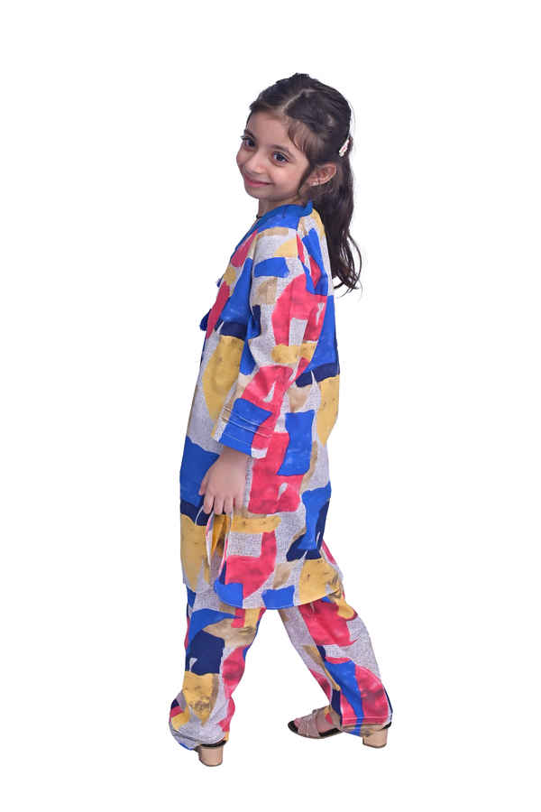 Girls Cotton Printed Suit