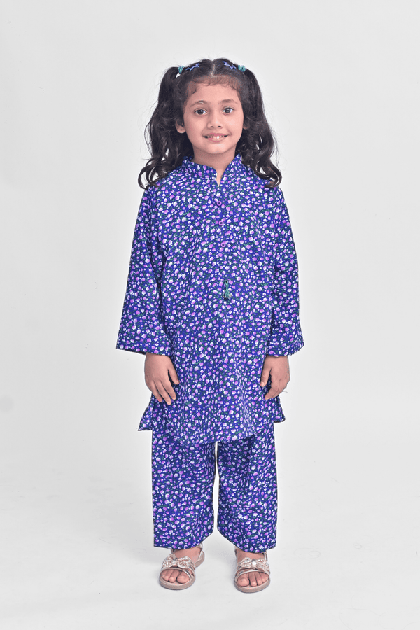 Girls Lawn Printed Co Ord Set