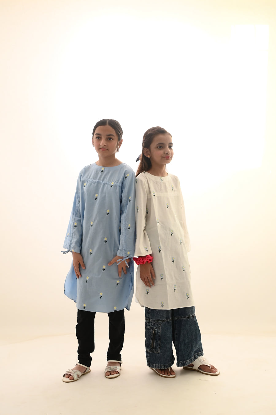 Embroidered Flowers Girls Top's
