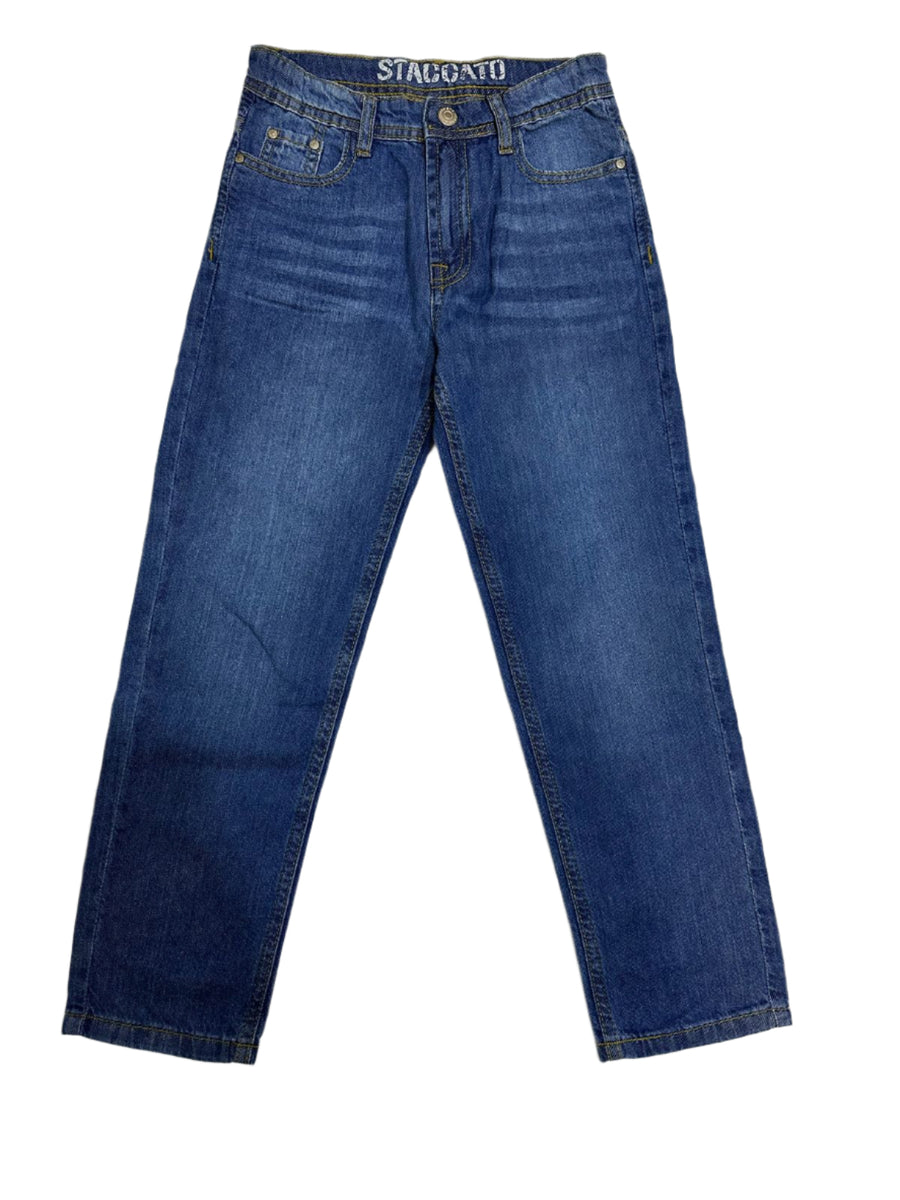 Dark Blue Cropped Fit Jeans