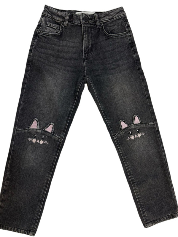 Denim leggings Black/Cats