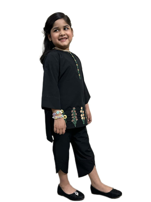 Flower Embroidery 2 Piece Suit