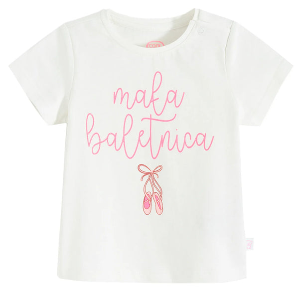 Girls' T-shirt, ecru